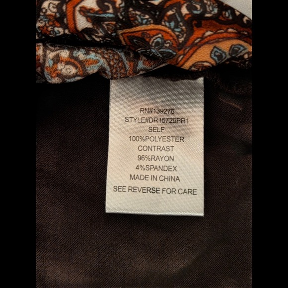 DR2 Tank Blouse Fits Medium Marked XS Geometric Mandella Pattern Brown - Picture 7 of 7